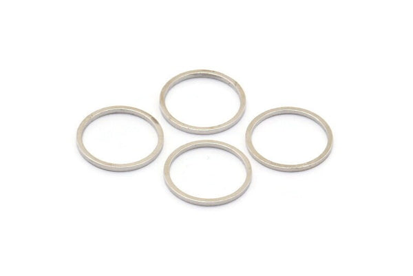 Silver Circle Connector, 50 Silver Tone Circle Connectors, Rings, Findings (13x0.80mm) BS 2418
