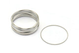 Silver Circle Connector, 24 Silver Tone Circle Connectors (38x0.80mm) BS 2414
