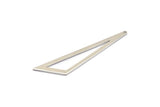 Silver Blank Triangles, 12 Silver Tone Triangles with 1 Hole (59x15x1mm) BS 2409