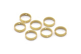 10mm Circle Connector, 50 Raw Brass Circle Ring Connector With 2 Holes, Findings (10x2.5mm) BS 2202