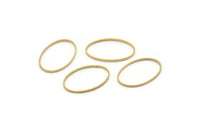 Raw Brass Oval Connectors, 100 Raw Brass Oval Shaped Rings  (20x12x0.9x0.4mm) BS 2199