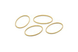 Raw Brass Oval Connectors, 100 Raw Brass Oval Shaped Rings  (20x12x0.9x0.4mm) BS 2199