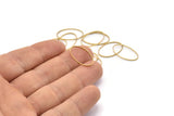 Raw Brass Oval Connectors, 100 Raw Brass Oval Shaped Rings  (20x12x0.9x0.4mm) BS 2199