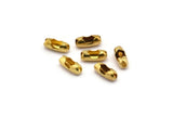 Ball Chain Connector, 100 Raw Brass Ball Chain Connector Clasps For 3.2mm Ball Chain, Findings (10x4mm)  BS 2218