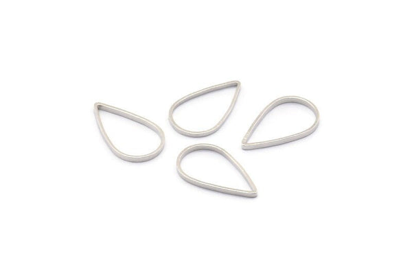 Silver Drop Connector, 100 Silver Tone Drop Connectors (13x8x0.6mm) BS 2164