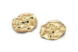 Gold Wavy Disc, 4 Gold Plated Brass Wavy Disc Charms With 1 Hole, Earrings, Pendants, Findings (29x26x0.60mm) D0801