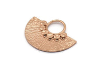 Semi Circle Pendant, 1 Rose Gold Plated Brass Semi Circle  Pendants (32x25mm) N0392 Q0025