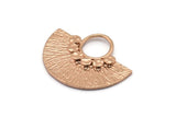 Semi Circle Pendant, 1 Rose Gold Plated Brass Semi Circle  Pendants (32x25mm) N0392 Q0025