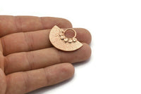 Semi Circle Pendant, 1 Rose Gold Plated Brass Semi Circle  Pendants (32x25mm) N0392 Q0025