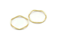 Gold Circle Rings, 24 Gold Plated Brass Wavy Circle Rings, Charms (19.5x0.8mm) BS 1806 Q0340