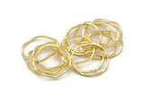 Gold Circle Rings, 24 Gold Lacquer Plated Brass Wavy Circle Rings, Charms (19.5x0.8mm) BS 1806 Q0340