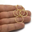 Gold Circle Rings, 24 Gold Lacquer Plated Brass Wavy Circle Rings, Charms (19.5x0.8mm) BS 1806 Q0340