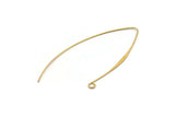 Brass Stud Earring Wires, 12 Raw Brass Needle Bar Earring Wires with 1 Loop (65x0.70mm) BS 2288