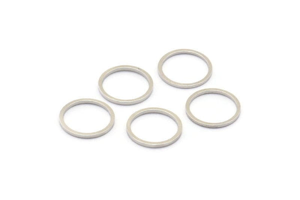 Silver Circle Connector, 50 Silver Tone Circle Connectors, Rings, Findings (11x0.80mm) BS 2419