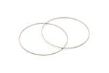 Silver Circle Connector, 24 Silver Tone Circle Connectors (60x0.80mm) BS 2412
