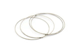 Silver Circle Connector, 24 Silver Tone Circle Connectors (60x0.80mm) BS 2412