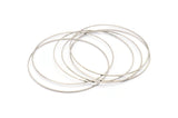 Silver Circle Connector, 24 Silver Tone Circle Connectors (70x0.80mm) BS 2411