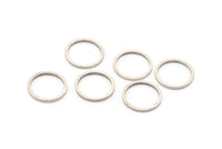 Silver Circle Connector - 24 Antique Silver Plated Brass Circle Connectors (13x1x1mm) BS 1100 H0001