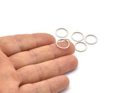 Silver Circle Connector - 24 Antique Silver Plated Brass Circle Connectors (13x1x1mm) BS 1100 H0001