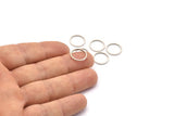 Silver Circle Connector - 24 Antique Silver Plated Brass Circle Connectors (13x1x1mm) BS 1100 H0001