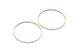30mm Silver Rings - 12 Antique Silver Brass  Circle Connectors (30x1x1mm) BS 1089 H0009