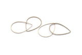 Silver Drop Ring, 12 Antique Silver Plated Brass Drop Connectors (32x22x1mm) Bs 1140 H0019