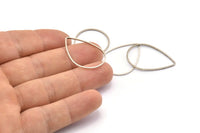 Silver Drop Ring, 12 Antique Silver Plated Brass Drop Connectors (32x22x1mm) Bs 1140 H0019