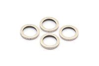 14mm Silver Circles, 24 Antique Silver Plated Brass Round Rings, Charms (14x2x2mm) Bs 1346