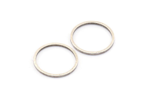 16mm Silver Rings - 12 Antique Silver Brass Circle Connectors (16mm) Bs 1098 H0002