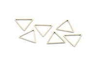 17mm Silver Triangles, 12 Antique Silver Plated Brass Triangles (17x17x17mm) Bs-1123 H0050