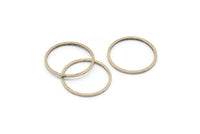 18mm Circle Connectors - 25 Antique Silver Plated Brass Circle Connectors (18x1x1mm) BS 1096 H0043