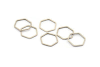 Open Honeycomb Ring, 25 Antique Silver Plated Brass Hexagon Rings, Charms (16x1mm) BS 1223 H0071