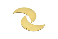 Crescent Wall Art, 8 Raw Brass Crescent Moon Wall Hanging Decor with 1 Holes (56x22x1mm) H0171