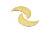 Crescent Wall Art, 8 Raw Brass Crescent Moon Wall Hanging Decor with 1 Holes (56x22x1mm) H0171