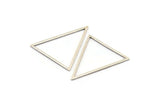Antique Silver Blank Triangles, 6 Antique Silver Plated Brass Triangles (39x39x31mm) BS-1308 H0055