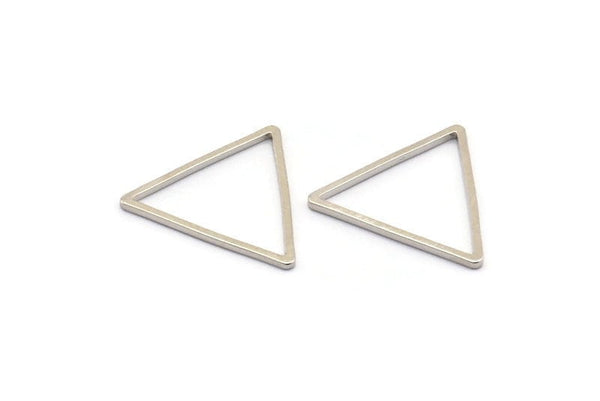 Silver Triangle Connector, 25 Silver Tone Triangle Connectors (17x17x17mm) Bs-1123 H0156