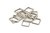 Square Connector, 25 Antique Silver Plated Brass Square Connectors (10x0.80mm) Bs-1116 H0058