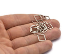 Square Connector, 25 Antique Silver Plated Brass Square Connectors (10x0.80mm) Bs-1116 H0058