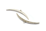 Brass Crescent Pendant, 2 Antique Silver Plated Brass Textured Wide Crescent Moon Necklace Pendants, Charms (54x4.5x2.7mm) N0523 H0065
