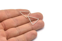 Gümüş Üçgen Charm - 12 Antik Gümüş Kaplama Pirinç Üçgen Charm (20x20x20mm) Bs-1124 H0093