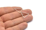 Gümüş Üçgen Charm - 12 Antik Gümüş Kaplama Pirinç Üçgen Charm (20x20x20mm) Bs-1124 H0093
