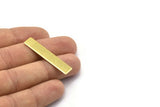 Raw Brass Rectangle, 24 Raw Brass Rectangle Stamping Blanks (40x8x0.80mm) A0917