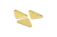 Brass Triangle Connector, 30 Raw Brass Triangle Charms With 2 Holes (19x15x15x0.50mm) A0956