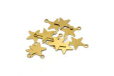 Brass Star Charm, 50 Raw Brass Star Charms,findings (14x12mm) A0263