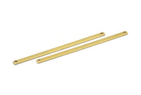 Long Brass Bar, 20 Raw Brass Bar Connectors With 2 Holes (70x3x1mm) Brc159--a0824