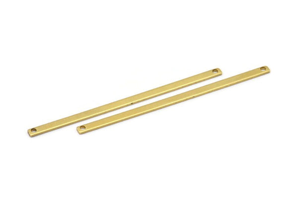 Long Brass Bar, 20 Raw Brass Bar Connectors With 2 Holes (70x3x1mm) Brc159--a0824