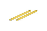 Brass Connector Blank, 50 Raw Brass Connector Blanks (39x3.8mm) A0689