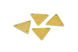 Brass Triangle Charm, 250 Raw Brass Triangle Charms With 3 Holes (12x14mm) A0017