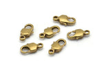 Brass Parrot Clasp, 20 Raw Brass Lobster Claw Clasps (12.3x5.4mm) Bs-1225--n0598