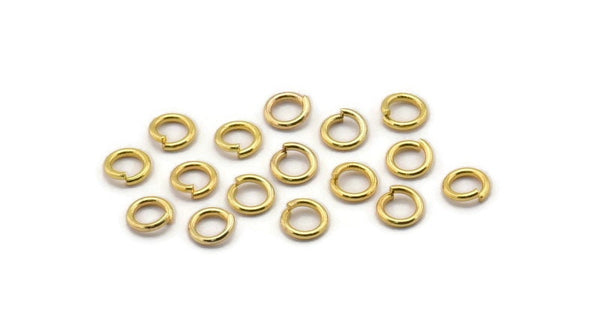 4mm Jump Ring - 1000 Brass Gold Tone Jump Rings (4x0.70mm)  A0078